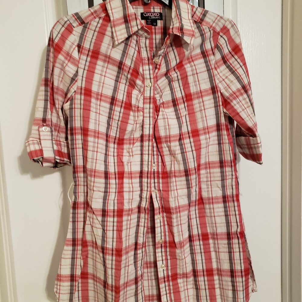 Button down plaid shirt